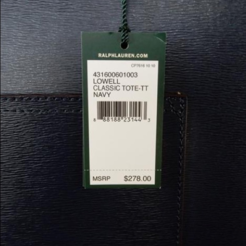 SOLD Ralph Lauren Lowell Classic Navy Tote Bag - Picture 6 of 6